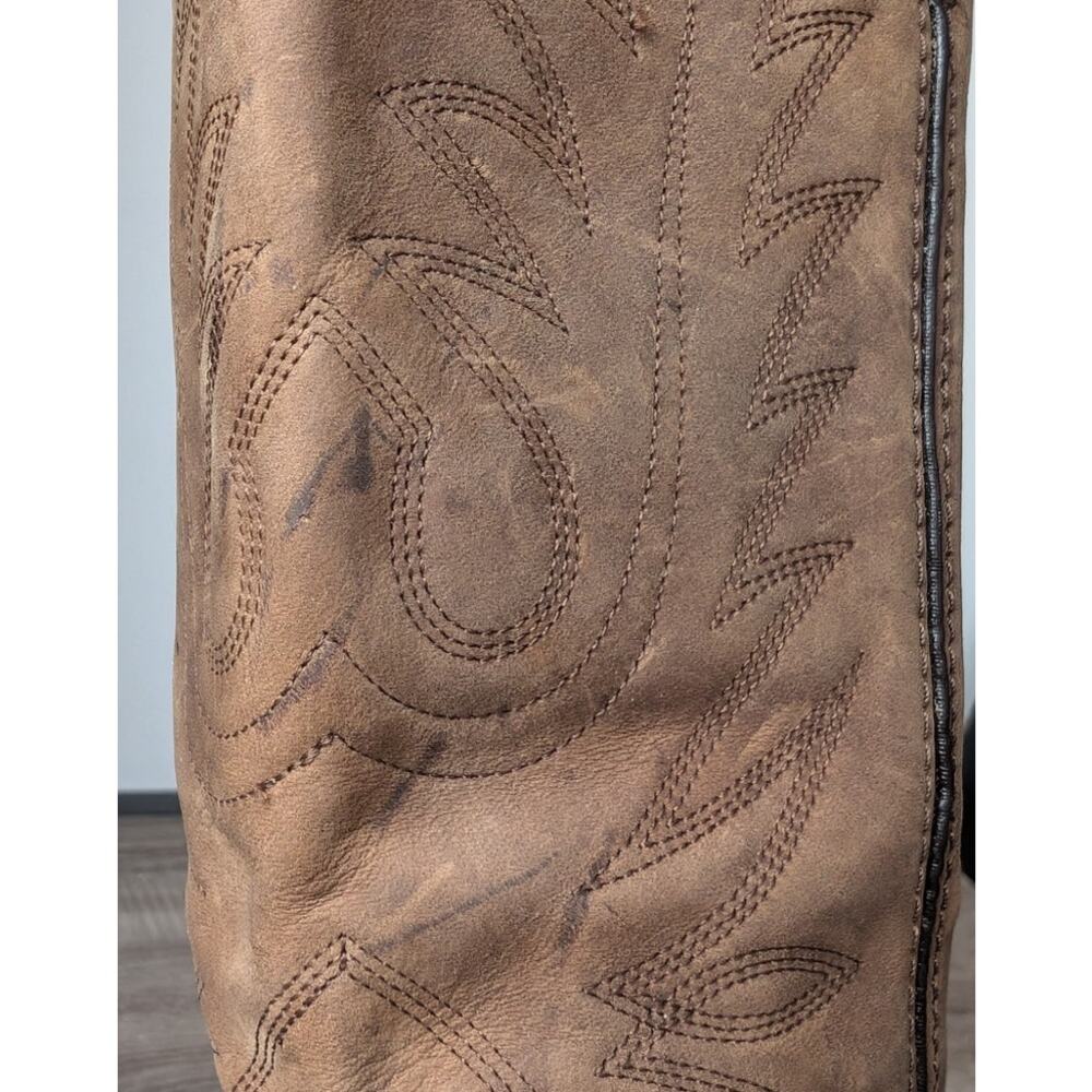 DURANGO Brown Leather Boots Women's 8 Embroidered Western Cowboy Pull On RD4112 - Picture 9 of 12